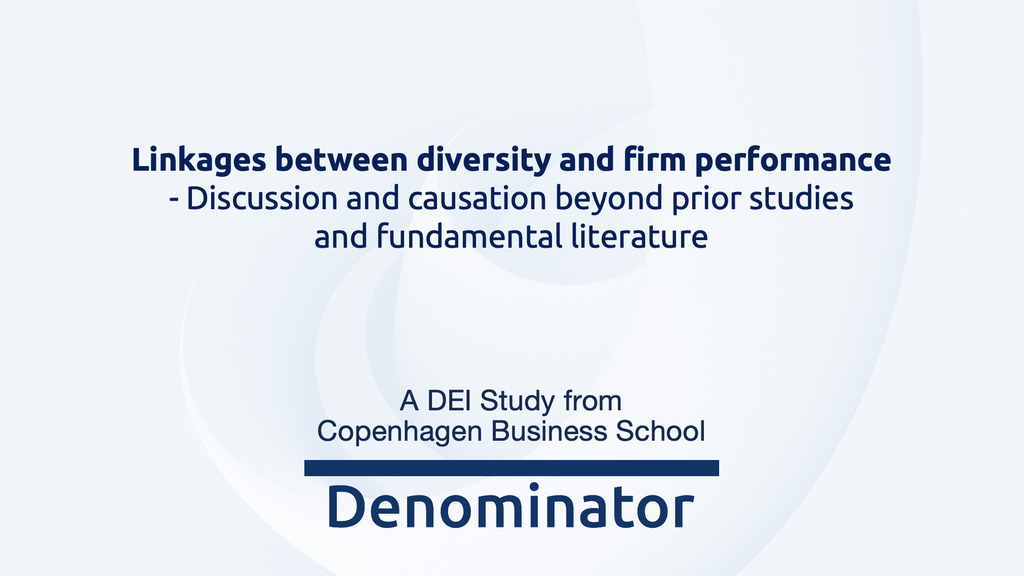 A DEI Study on Linkages between diversity and financial firm performance